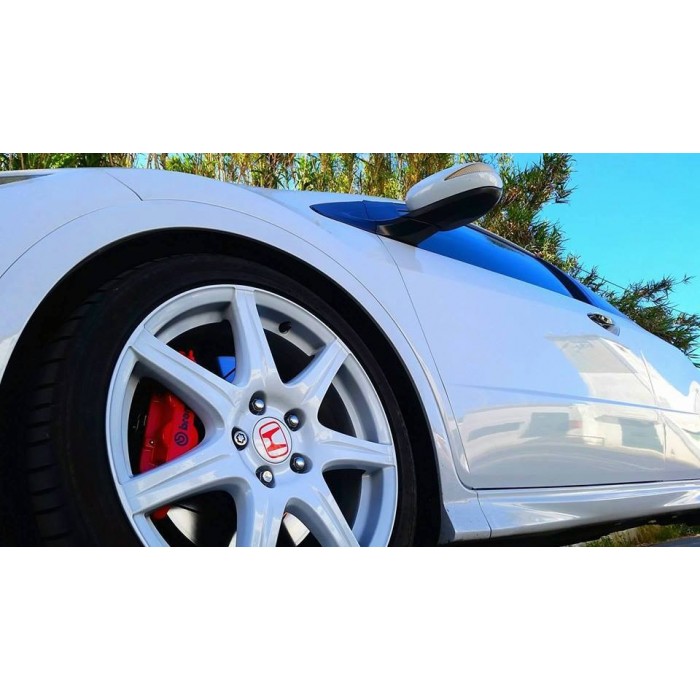 Civic Type R FN2 Front Rear Grooved MTEC Black Brake Discs & Brembo Pads & Lube 